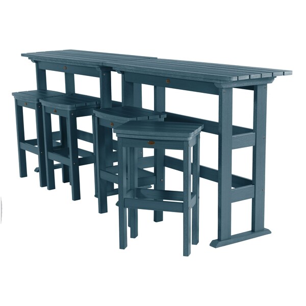 Highwood Usa Lehigh 6pc Bar Height Outdoor Patio Furniture Balcony Set AD-KITBALC201-NBE - main
